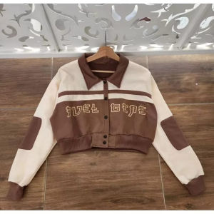 JAKET VARSITY GUCI CROOPE WANITA OVERSIZE | Y2K CROP TOP JAKET WANITA