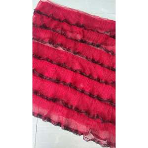 Vải lưới (SLx0.5m khổ đa dạng) bèo tầng  gợn sóng màu hồng đỏ