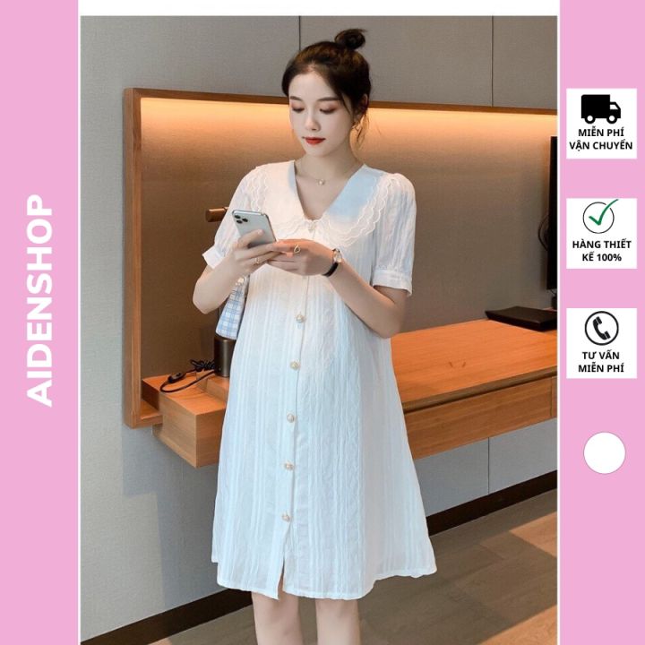 Đầm bầu Đầm suông thun cut- out vai 1 bên dài qua gối che khuyết điểm hoàn  hảo - SBV166 | Shopee Việt Nam