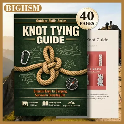 BIGHSM Step by Step Knot Tying Guide Book Essential 50 Knots Survival Skills for Camping Emergency Outdoor Use