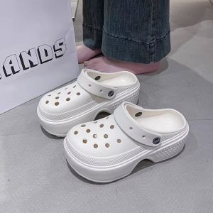 [Free Shipping] Korean-Style Simple Platform Sandals For Women Spring And Summer Closed-Toe Slippers Height-Increasing Non-Slip Clogs For Petite Individuals