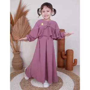 Gamis anak crinkle airflow mute free bross 3-11 tahun