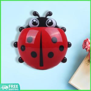【New Arrival】 Colorful Ladybug Toothbrush Storage Rack Wall Mounted Bathroom Accessories for Kids