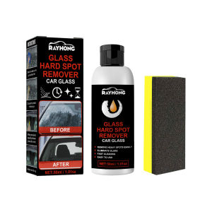 Rayhong 50ml Car Glass Oil Film Removal Paste Deep Cleaning Polishing Film Coating Agent Waterproof Rainproof Windshield Cleaner Sponge New Glass Oil Film Removal Paste Glass Polishing Cleaning Coating Rainproof Anti-Fog Waterproof Car Glass Oil Film