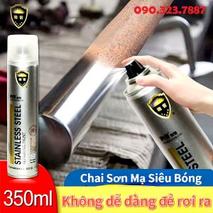 Sơn Bạc Mạ Crom Sơn Xịt Mạ Chrome Sáng Bóng STAINLESS STEEL 350ml - Chai Sơn Mạ Siêu Bóng