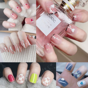 LD-K127 Kuku Palsu Nail Art Motif Wanita With Toolkit Perawatan Kuku / Fake Nail Art Sticker Hiasan Kuku Cewek Anti Air Korean Style