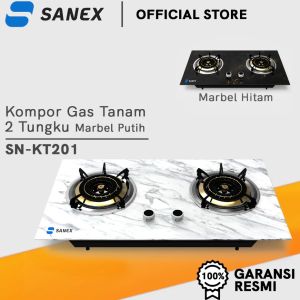 Sanex Kompor Gas / Kompor Tanam Kaca 2 Tungku Api Biru Tornado - KT201 - FREE ONGKIR Jabodetabek