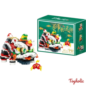 Đồ chơi lắp ráp con lân may mắn 1359 mãnh siêu nét 3 màu hộp phản quang bộ quà tặng bé trai bé gái