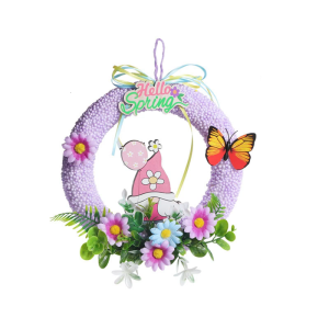 พวงหรีดอีสเตอร์ตกแต่งวันหยุดทำด้วยมือของตกแต่งเทศกาลอีสเตอร์พวงหรีดแบบแขวนเหมาะสำหรับการสร้างที่ตกแต่งบ้านบรรยากาศคริสต์มาสที่อบอุ่น