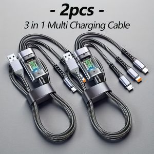 100W 3 in 1 Fast Charger High-Performance USB Fast Charger Cable Data for Android and ios & Type C