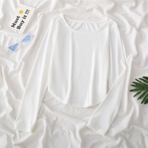 Ninabobo SL021 Atasan Baju Wanita Fashion Lengan Panjang Kaos Polos Square Neck Long Sleeve Shirt blouse