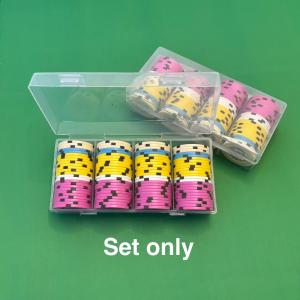 【SG Stock - 40mm】Mahjong PVC Chips Set / 100pcs / Come With 4 Rows Container / $300 $400 or $500 Base【Ship Out 24Hrs】