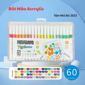 Bộ Màu Acrylic Marker Vẽ Trên Mọi Chất Liệu 12/24/36/48/60 Hàng Chuẩn 9053A Thể Tích Màu Nhiều Hơn - Tiệm Nhà Sóc 2023