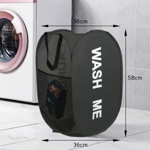 Fabric Foldable Large Capacity Dirty Clothes Washing Laundry Basket Washable Mesh Fabric Storage Bag