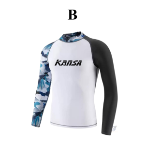Baju Renang Lycra Anti-Jellyfish Anti UV Pria Kansa Baju Snorkeling Surfing Lengan Panjang Quick Dry
