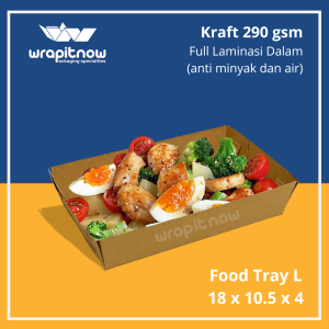 (Isi 20 pcs) Paper Food Tray L 18x10.5x4 / Nampan Makanan Kertas Piring Kertas Alas Kentang Sosis Burger