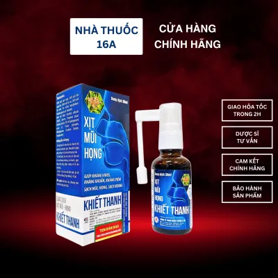 XỊT MŨI HỌNG KHIẾT THANH - DATE 2026 - DƯỢC PHẨM Á ÂU - GIÚP LÀM SẠCH GIẢM NGẠT MŨI SỔ MŨI ĐAU RÁT HỌNG - CHAI 30 ML