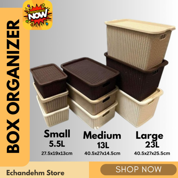 GWYNTH Mini Wood Desk Drawer Organizer - Teak Rattan Desktop Storage Box For Office, Jewelry, Coffee Pods - View #6