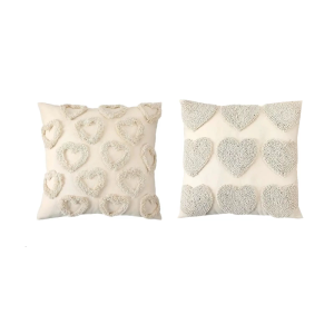หมอนอิงหัวใจความรักสำหรับวันวาเลนไทน์18X18นิ้วปลอกหมอนอิงตกแต่งสำหรับการตกแต่งบ้านที่เป็นกลาง