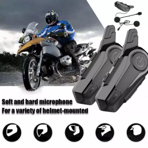 2pcs Anti-jamming Bluetooth Motorcycle Helmet intercom headset pair Headphones intercom for helmet Wireless Headphones Speakers Hands-Free Walkie-Talkie For Motocross Headphones IPX6 Waterproof Sweatband Noise Cancelling Function COD