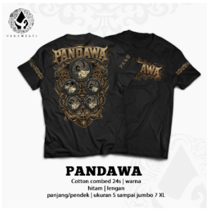 Paramesti Tshirts Kaos Jawa Pandawa Budaya Wayang Pria Distro Cewek Cowok Cotton Combed 24s