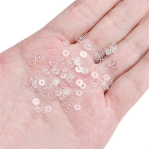 50pcs 4/5/6/7/8/10mm Acrylic Transparent PP Spacer Charms Beads Caps Loose Spacer Beads For Handmade Bracelet Necklace Earring Keychain DIY Craft Jewelry Making Accessories