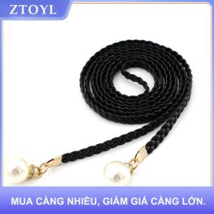 【ZTOYL】 Sáng Tạo Mỏng PU Vành Đai Mô Phỏng Ngọc Trai Đàn Hồi Thắt Lưng Phụ Nữ Ăn Mặc Váy Trang Trí Món Quà Phụ Nữ Vành Đai