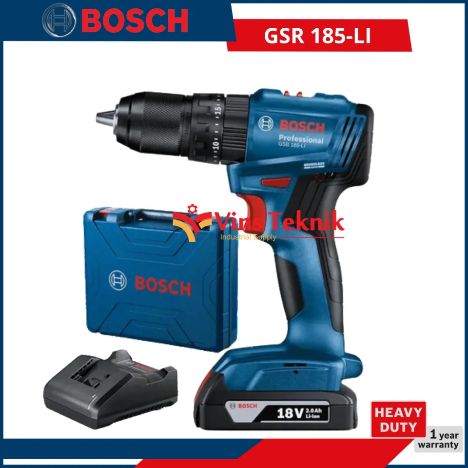 Mesin Bor Baterai Cordless Drill Brushless BOSCH GSR 185 LI 18