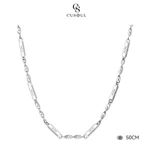 Cusoul จี้สร้อยคอโซ่ไหปลาร้าแฟชั่นสุดเท่สำหรับแฟนหนุ่มสร้อยคอไม้ไผ่ Kado Pacar เครื่องประดับแฟชั่นสร้อยคอจี้ห่วงนิรภัยสำหรับปีนเขาแบบเรียบง่ายสำหรับผู้ชายผู้หญิง