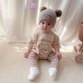 Body chip dài tay Hình Gấu đáng yêu cho bé, Quần áo sơ sinh kèm quần tất chất cotton mềm mịn, Bodysuit cho bé từ 0-12M. 