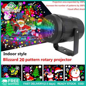 [Fast Delivery] LED Projector Light Christmas Pattern Xmas Projection Light Waterproof 360 Rotatable Decorative Lighting