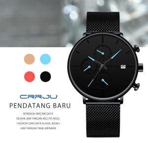 CRRJU Jam Tangan Pria Mewah Quartz Analog & Kronograf