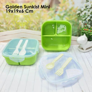 Kotak makan plastik golden sunkist tepak makan bekal anak sekolah lunch box makanan dewasa