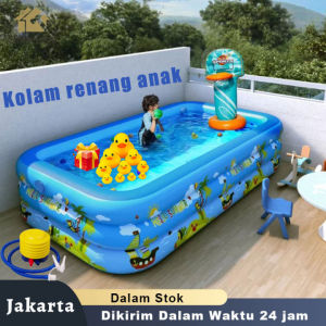 KOLAM ANAK / KOLAM RENANG ANAK JUMBO 1.5M + POMPA / SWIMMING POOL NEW ALAS GELEMBUNG TEBAL NON TOXIC