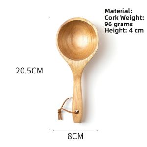 XIJIBAN Dây treo Muôi gỗ dùng trong phòng xông hơi. Thiết kế nhẹ. Chất liệu gỗ tự nhiên. Phụ kiện phòng xông hơi Bền bỉ Tay cầm được thiết kế công thái học. Muỗng múc nước bằng gỗ tự nhiên Banya