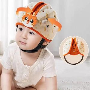DOORSYUR Breathable Baby Safety Hat Adjustable Lightweight Infant Protection Bonnet Cartoon Design Anti-Fall Head Protective Cap Walking Education