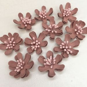 10pcs 2cm 3D Polyster Artifical Flower Décor Flower Patches for Sew Glue DIY Décor Craft Bridal Wedding Dress Applique