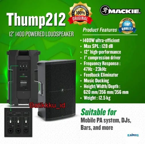 ORIGINAL] Speaker Aktif MACKIE THUMP 212 THUMP212 ORIGINAL 12 INCH