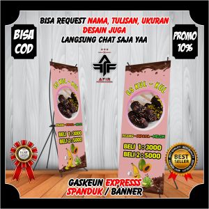 Spanduk Banner Es Kul - Kul Buah Viral Bisa Request Model Berdiri