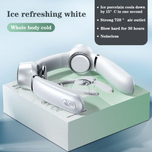 JINGKE พัดลมคล้องคอแบบพกติดตัวการทำความเย็นของเซมิคอนดักเตอร์ขนาด4000มิลลิแอมป์ต่อ USB พัดลมชาร์จไฟได้ Kipas Angin Gantung คอแบบไม่มีใบพกพาเหมาะสำหรับการตั้งแคมป์กีฬาและการทำงานของครอบครัว