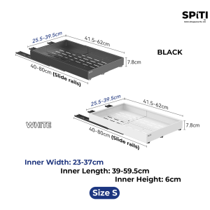 Expandable Pull Out Cabinet Organizer | Heavy Duty Under Sink Storage Drawer - 2 Sizes 2 Colors