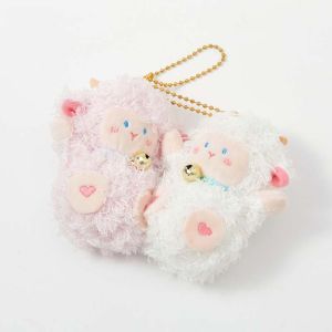 LOPU 2pcs/set Gấu trúc Móc khóa Rái cá Chó Từ tính Charm túi trái cây Cừu Tinh thần Móc chìa khóa hình động vật bằng vải nhung lông Bé gái