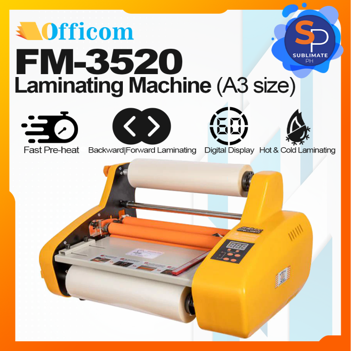 Officom FM-3520 Roll to Roll Laminating Machine A3 Size Hot | Cold ...