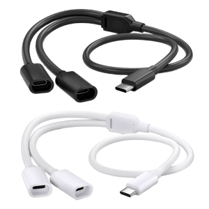 Outdoor Solar Panel Camera USB C Splitter Charging Cable For Security Systems Weatherproof PVC Construction 480Mbps Data