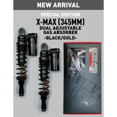 Yamaha Xmax Absorber Dual Adjustable Gas Black Gold Series 345mm Xmax250 Xmax300 XMAX 250 300 SUPRIMO MONOSHOCK MONO