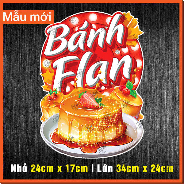 Miếng dán BÁNH FLAN thức uống decal đồ trang trí cà phê quán trà sữa ...