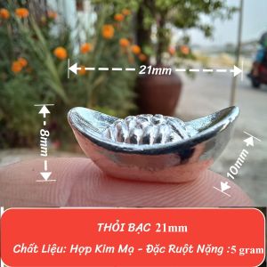 Combo 5 Thỏi Bạc Thỏi Vàng Phong Thủy Tài Lộc Bằng Hợp Kim Mạ Vàng Bạc Kích Thước 28mm