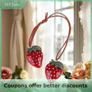 【MPJow】 New Cute Strawberry Bag Pendant Braided Strawberry Ornaments Creative Keychain Strawberry Car Hanging