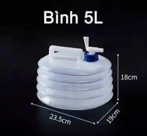 Bình đựng nước gấp gọn dã ngoại cắm trại 5-10L có van đóng mở