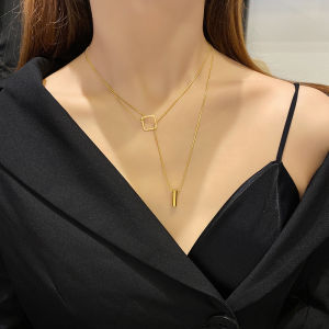 GL Fashion stainless steel design double necklaces N8003